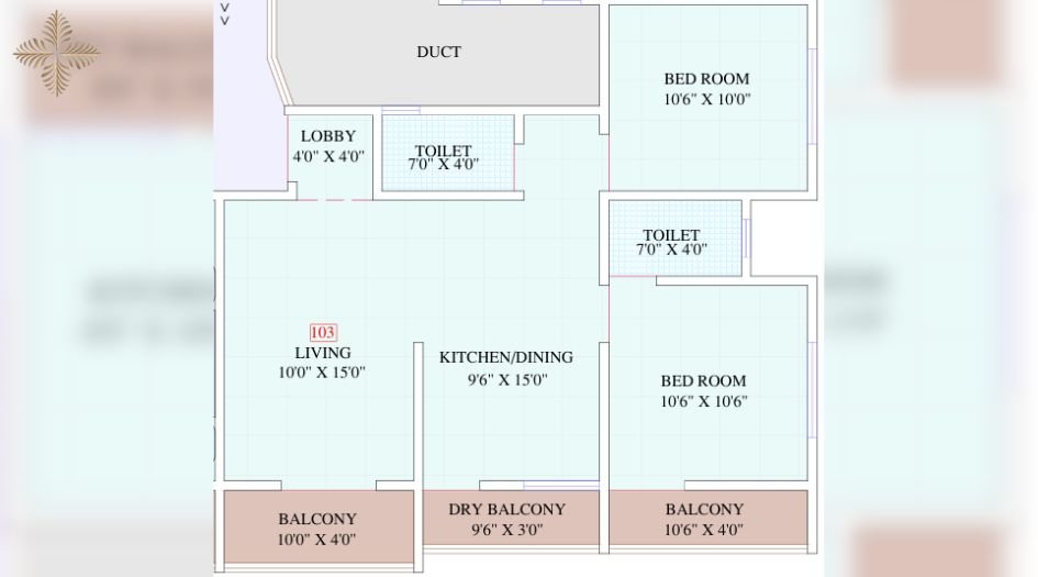 Siddhi-Aspire-2 BHK-Floor-Plan-Type-2